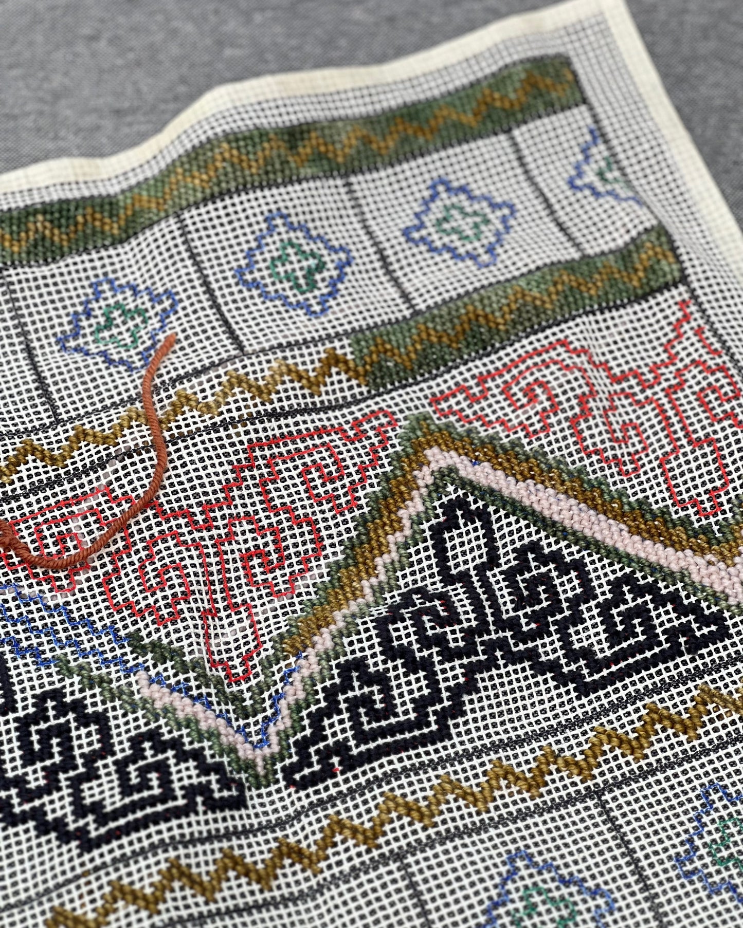 Cañamazo Pai en proceso