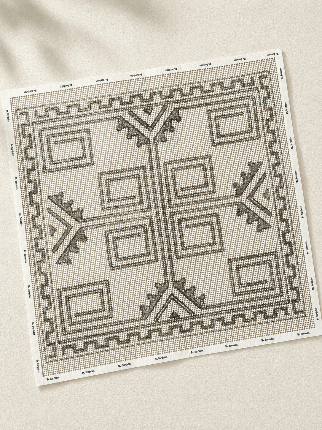 Canamazo Dibujado Puno Greca Para Bordar Ms Bordados
