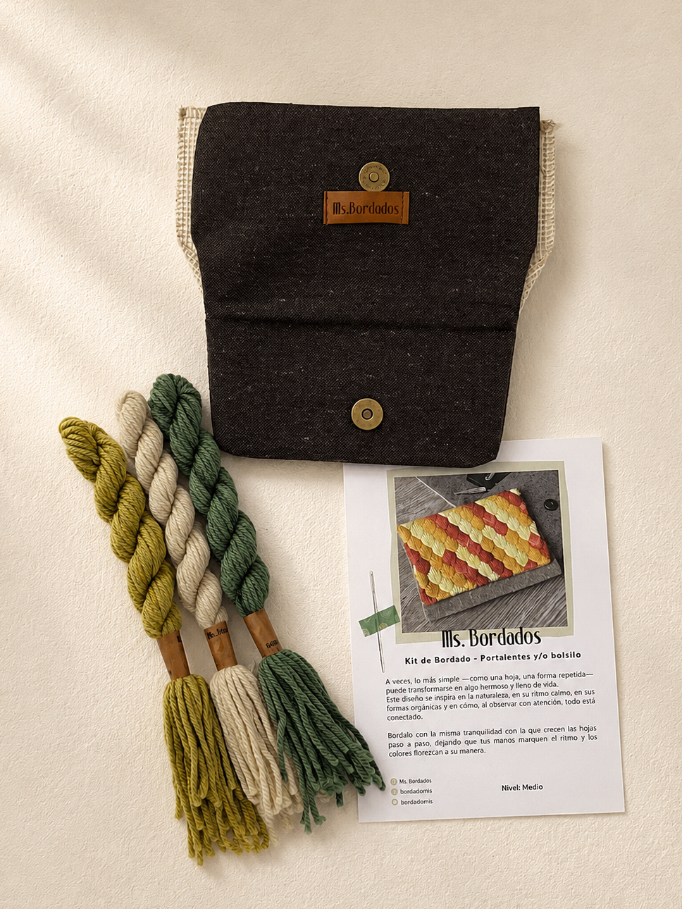 Kit de Portalentes en Cañamazo - Hojas