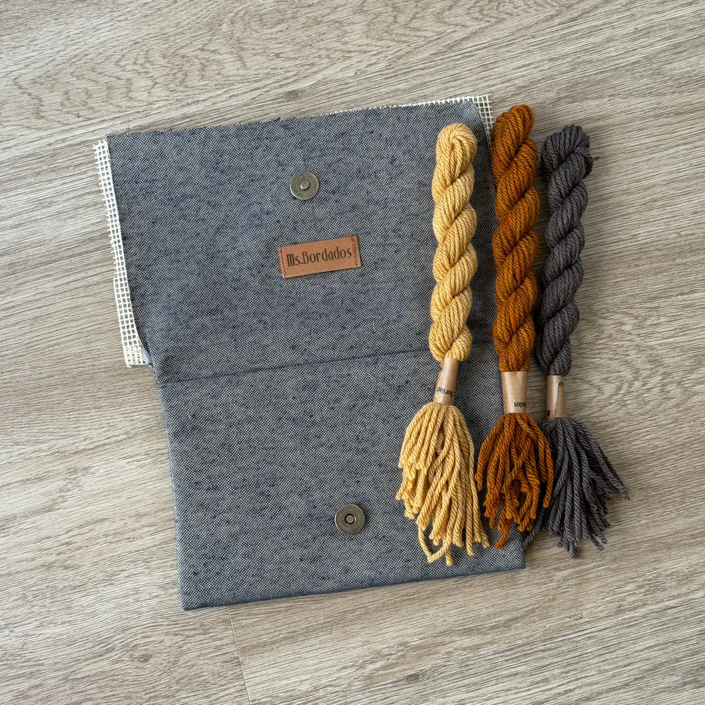 Bolsito azul Lanas corteza