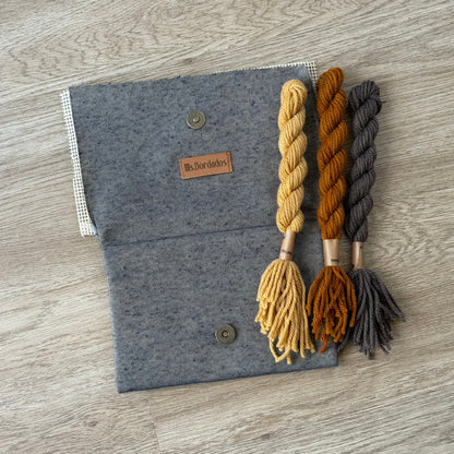 Bolsito azul Lanas corteza