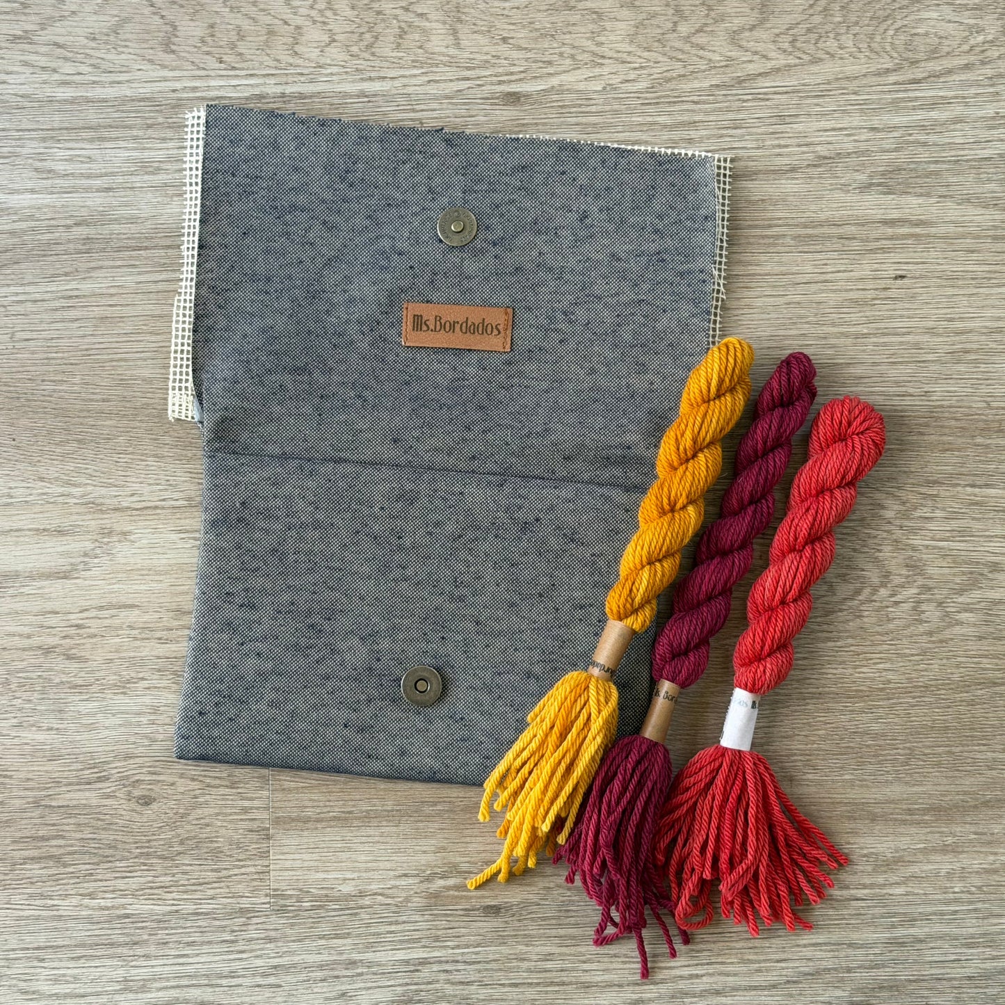 Bolsito azul Lanas otoñal