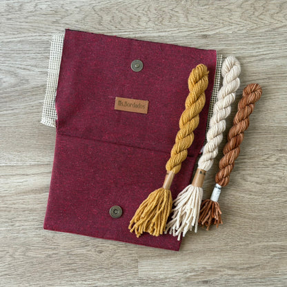 Bolsito rojo Lanas dorado