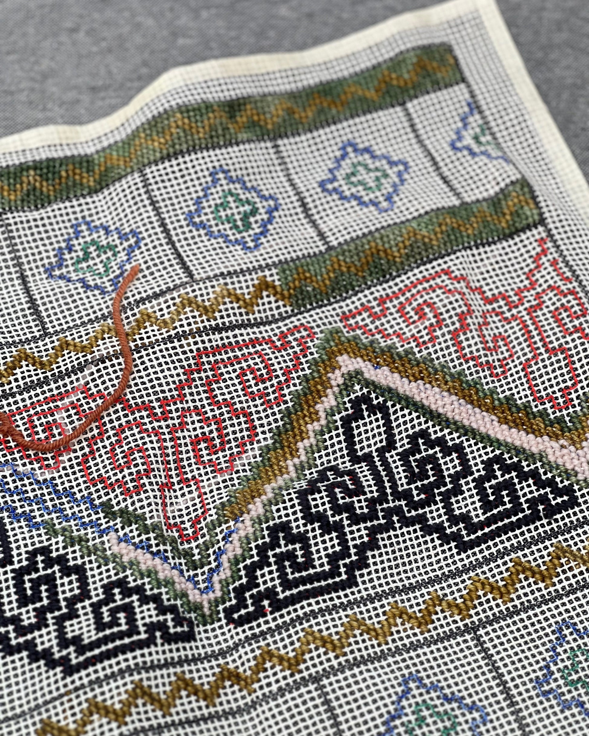 Cañamazo Pai en proceso