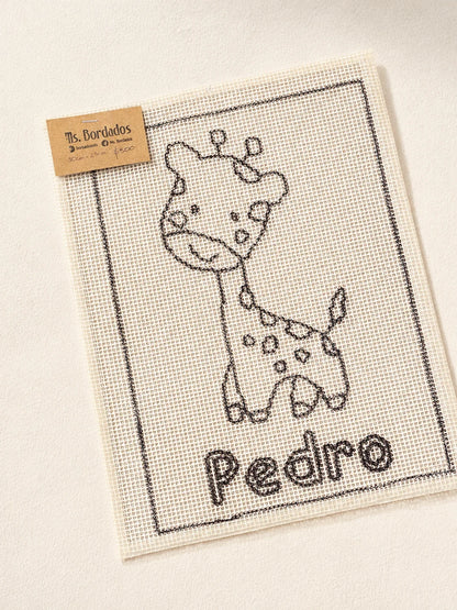 Canamazo Dibujado Infantil Jirafa Para Bordar Ms Bordados 2