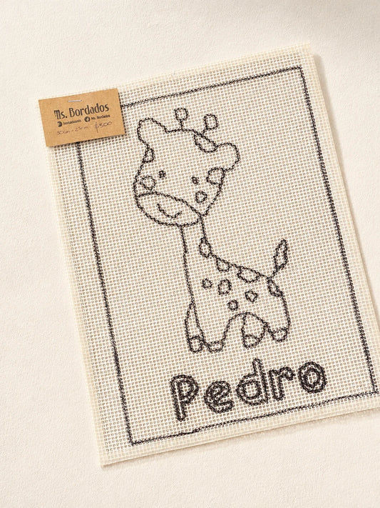 Canamazo Dibujado Infantil Jirafa Para Bordar Ms Bordados 2