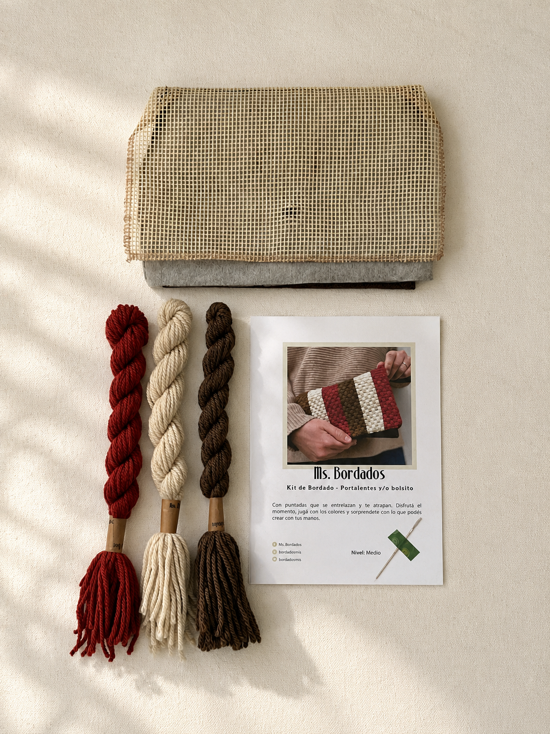 Kit de Bolsito en Cañamazo - Moña